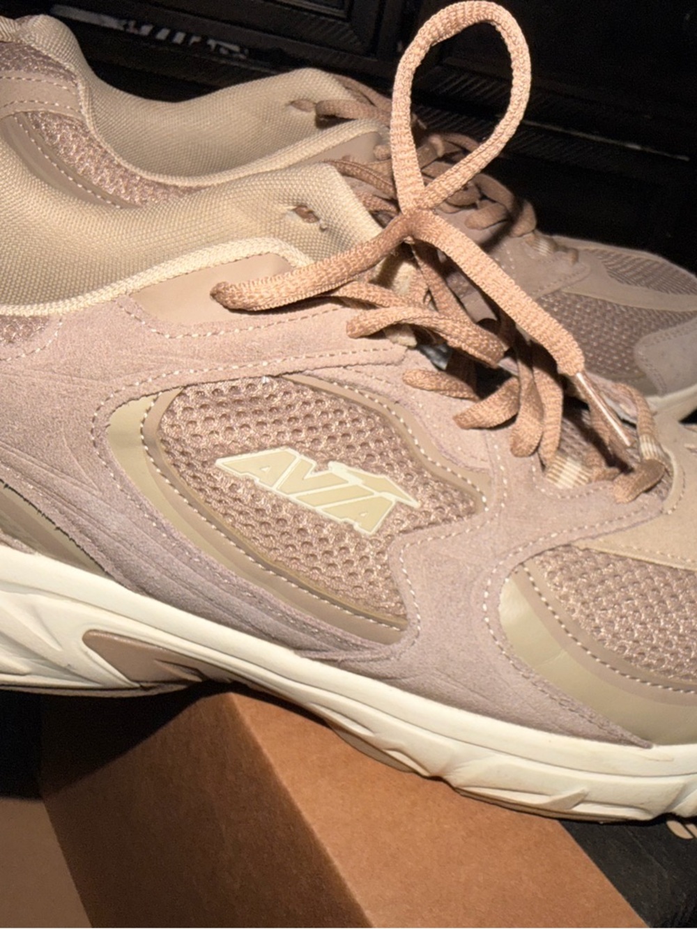 Mens Neutral Mesh & Suede Trainer Sneakers